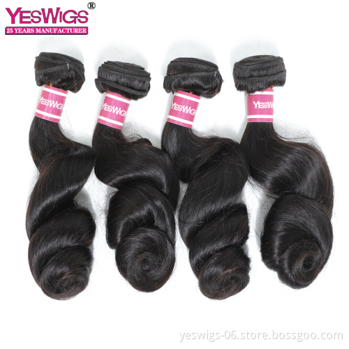Yeswigs Cheap Remi and Virgin Human Hair Exports Loose Wave Bundle Brazilian Short Human Hair Curly Weave Single Donor Extension